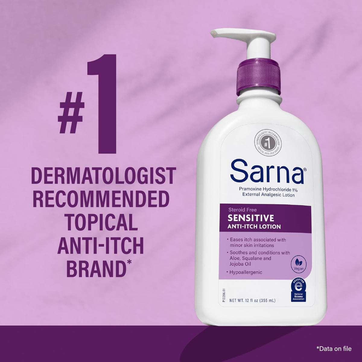 Détails de la pompe de la lotion Sarna Sensitive