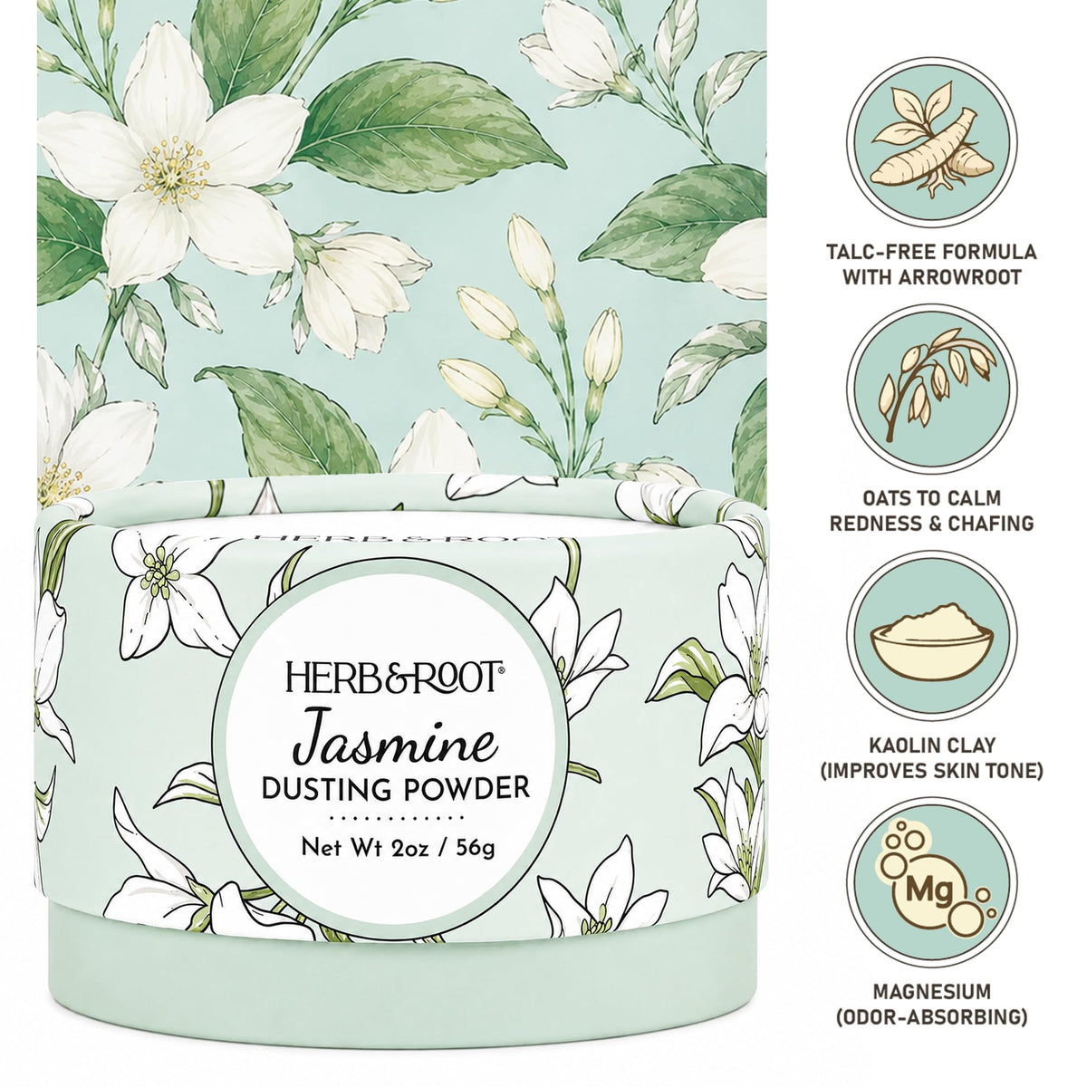 Détails de la Poudre de Jasmine Herb & Root avec parfum de jasmin