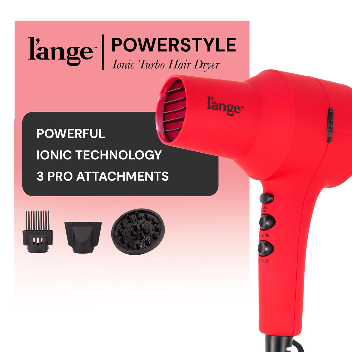 Détails de la prise et des boutons du Sèche-Cheveux L'ANGE HAIR