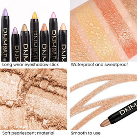 Détails de la texture crémeuse des crayons ombre à paupières evpct