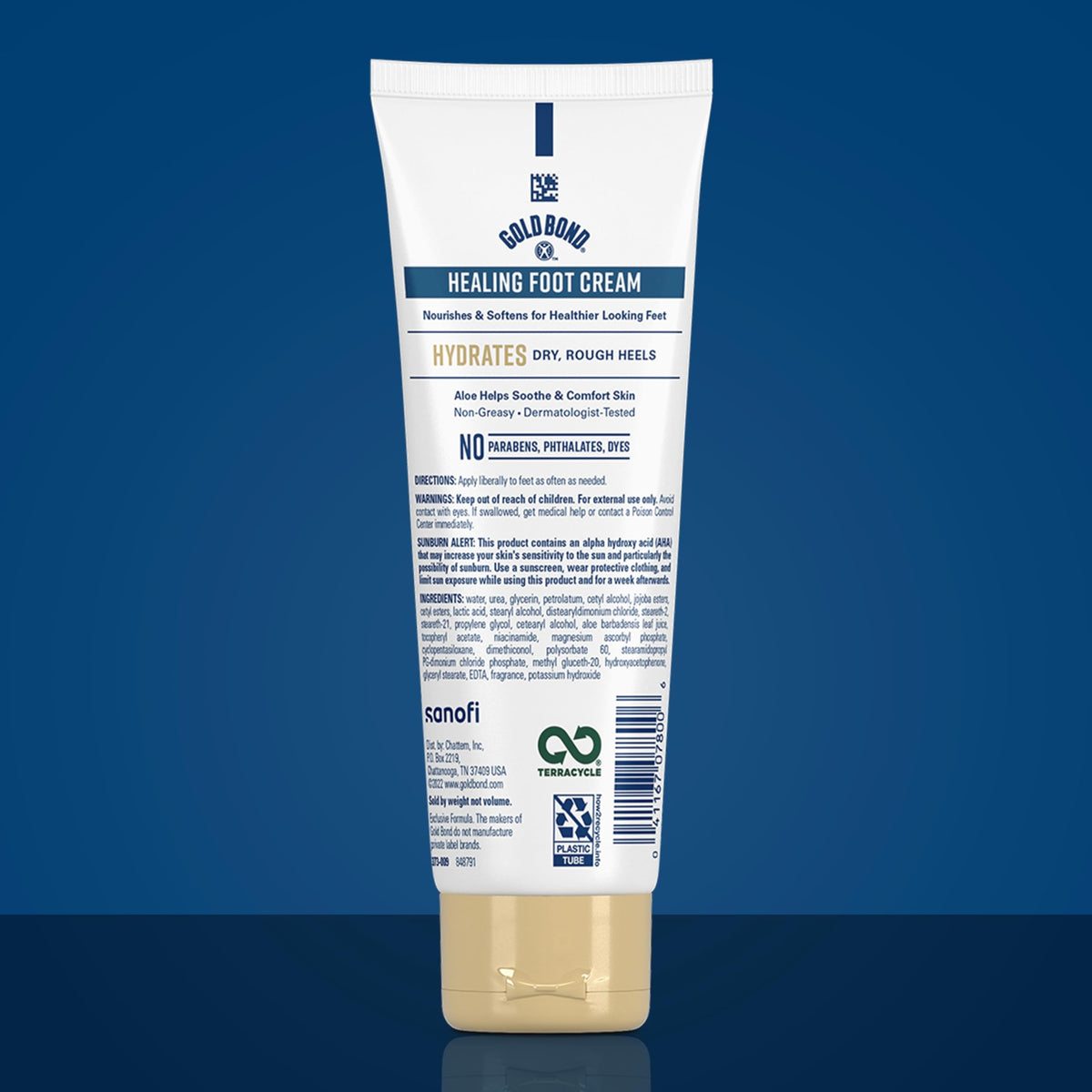 Détails de la texture de la crème Gold Bond pour les pieds