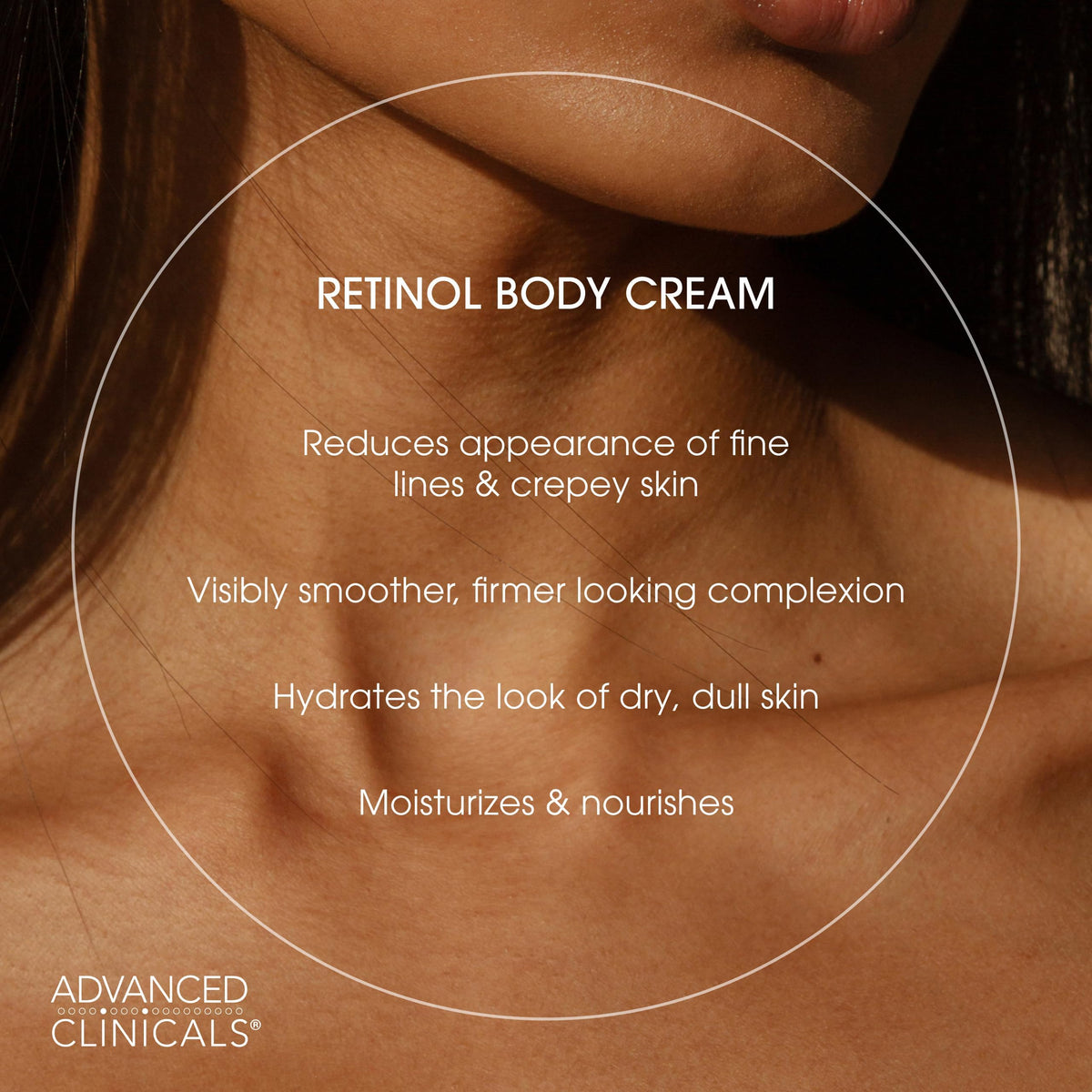 Détails de la texture de la Crème Hydratante Retinol d'Advanced Clinicals