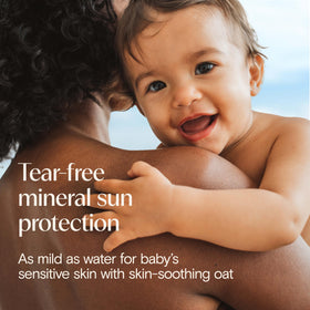 Détails de la texture de la crème solaire Aveeno Baby