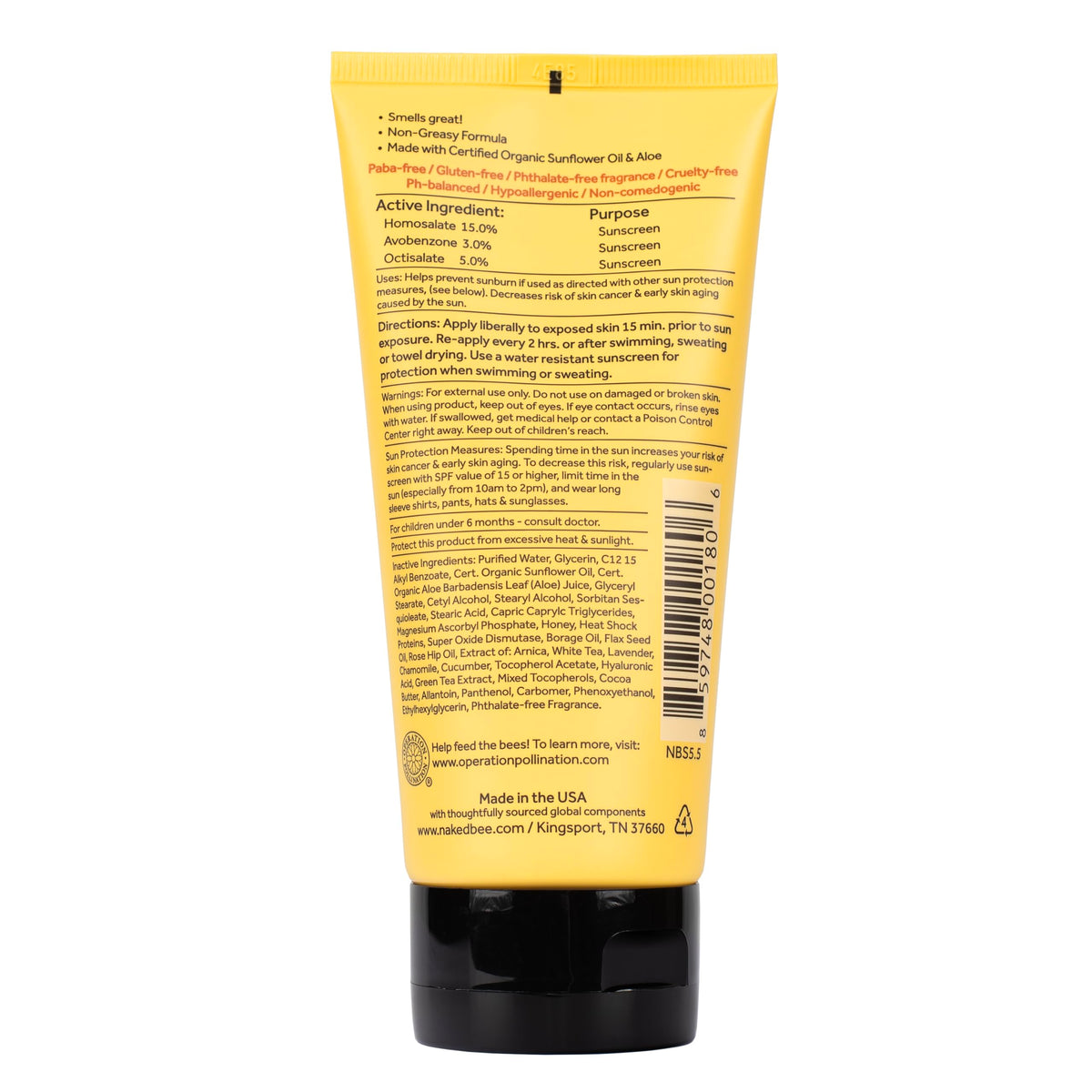 Détails de la texture de la crème solaire The Naked Bee