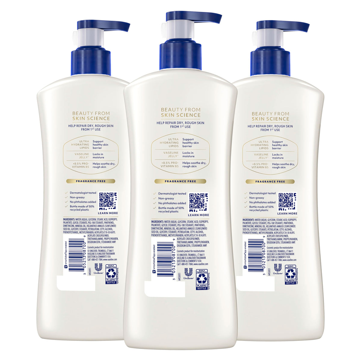 Détails de la texture de la lotion Vaseline