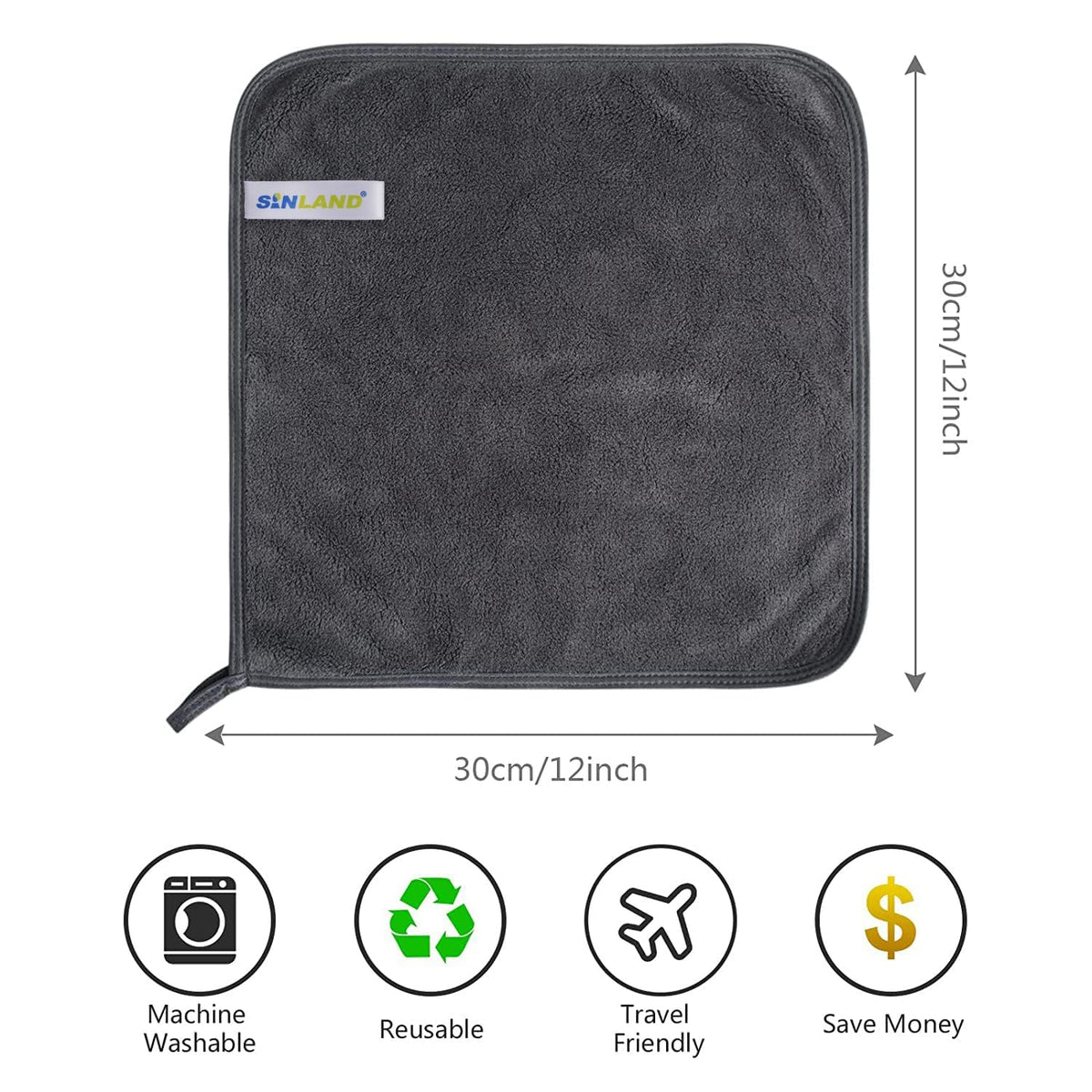 Détails de la texture douce de la serviette en microfibre SINLAND