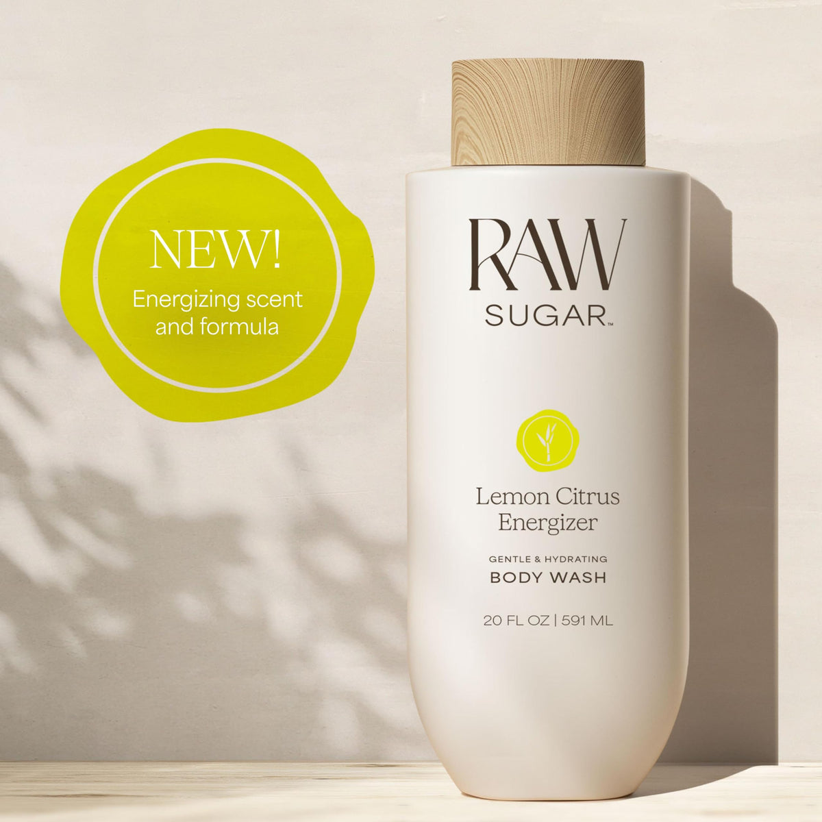 Détails de la texture du gel douche au citron RAW SUGAR
