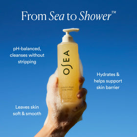 Détails de la texture du gel douche OSEA