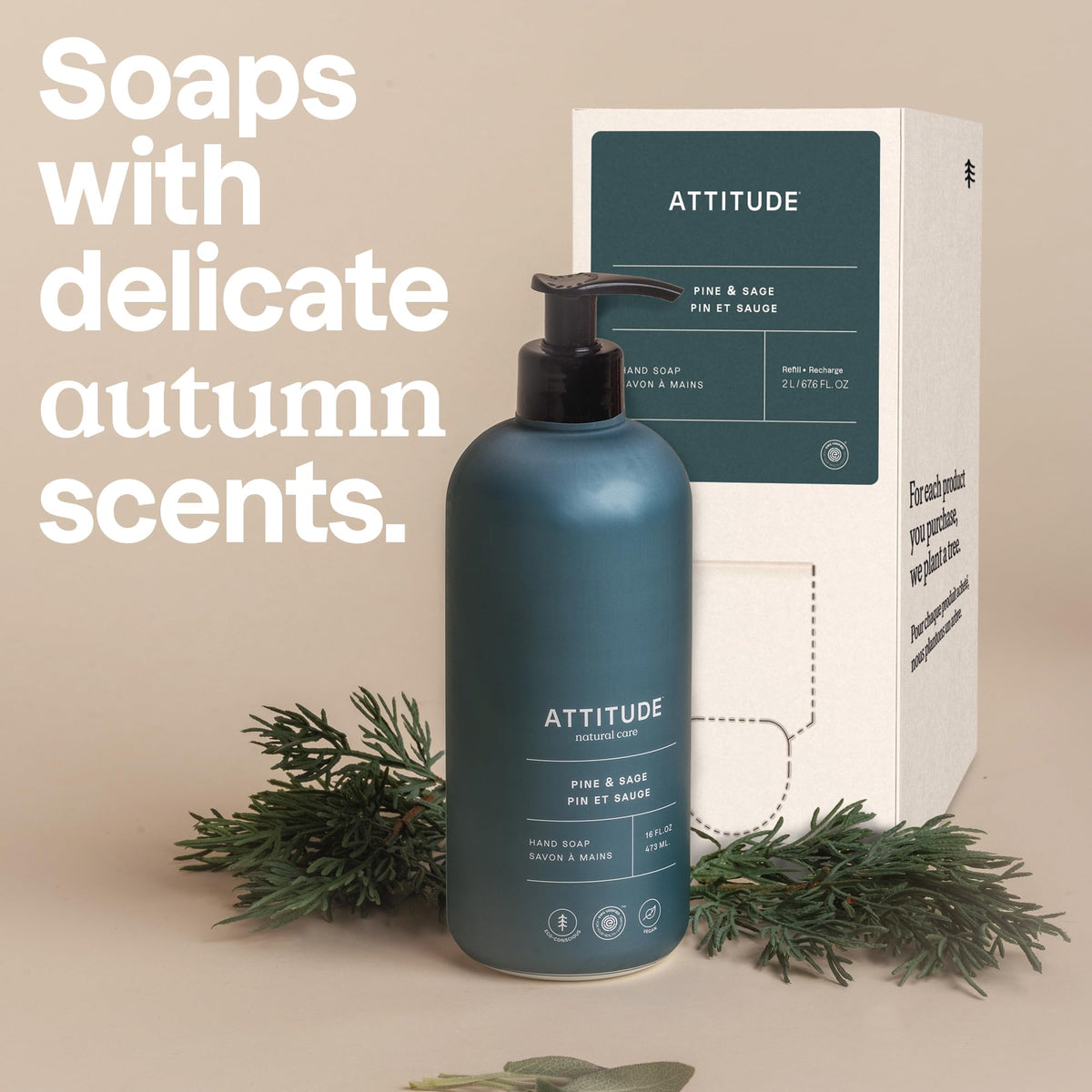 Détails de la texture du savon liquide ATTITUDE