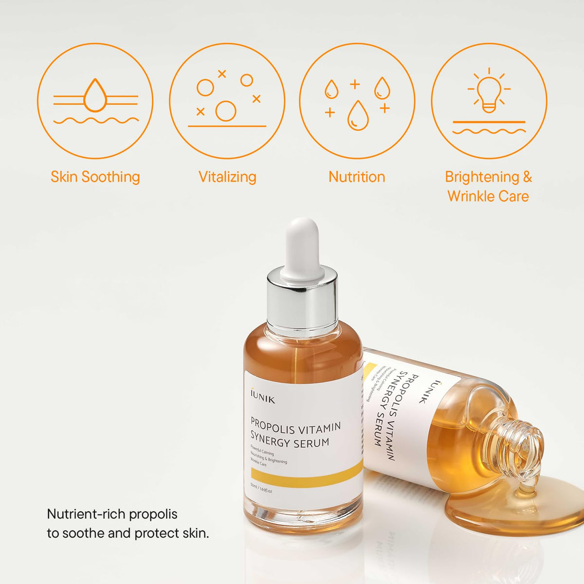 Détails de la texture du sérum IUNIK Propolis