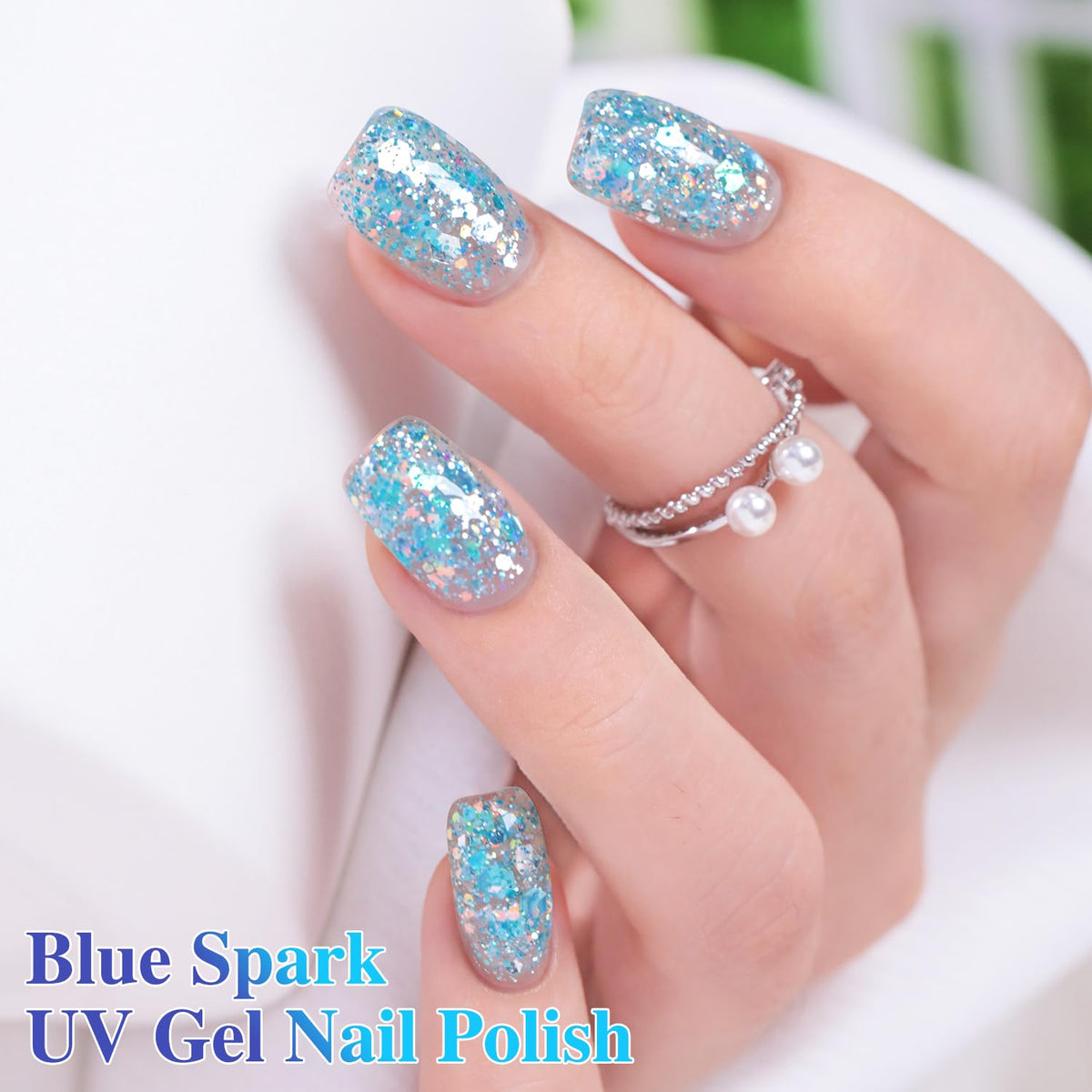 Détails de la texture du vernis gel pailleté Double Rhythm