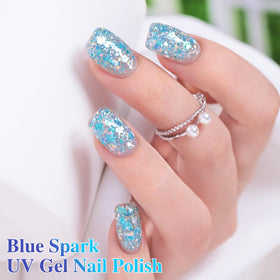 Détails de la texture du vernis gel pailleté Double Rhythm