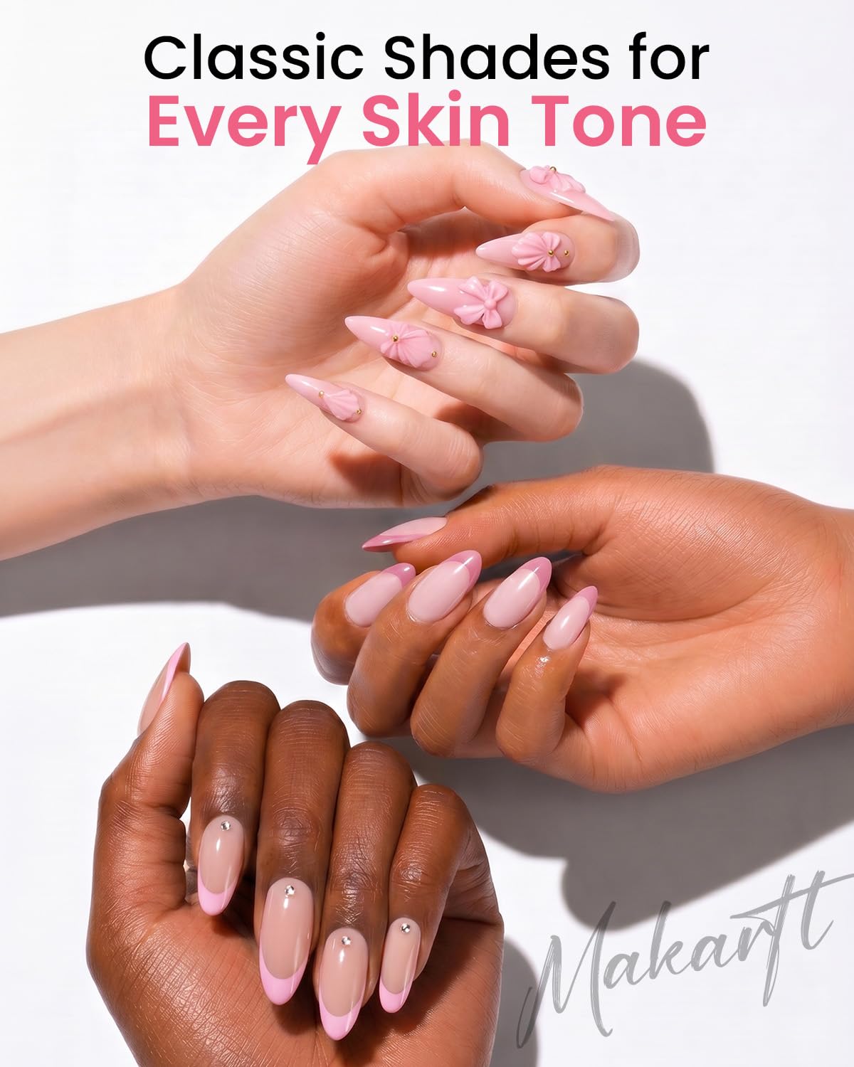 Détails de la texture du vernis gel rose Makartt
