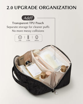 Détails de la trousse de maquillage avec pendentif chic