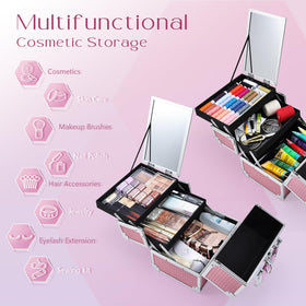 Détails de la trousse de maquillage Joligrace avec miroir