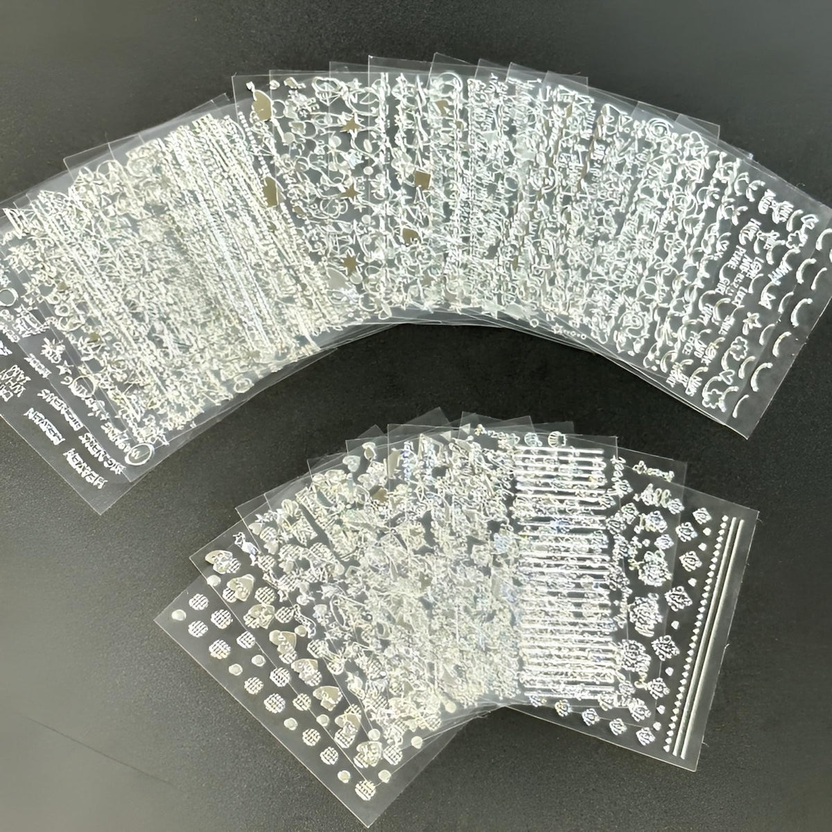 Détails des autocollants d'art de ongles argentés SPLOCUDU