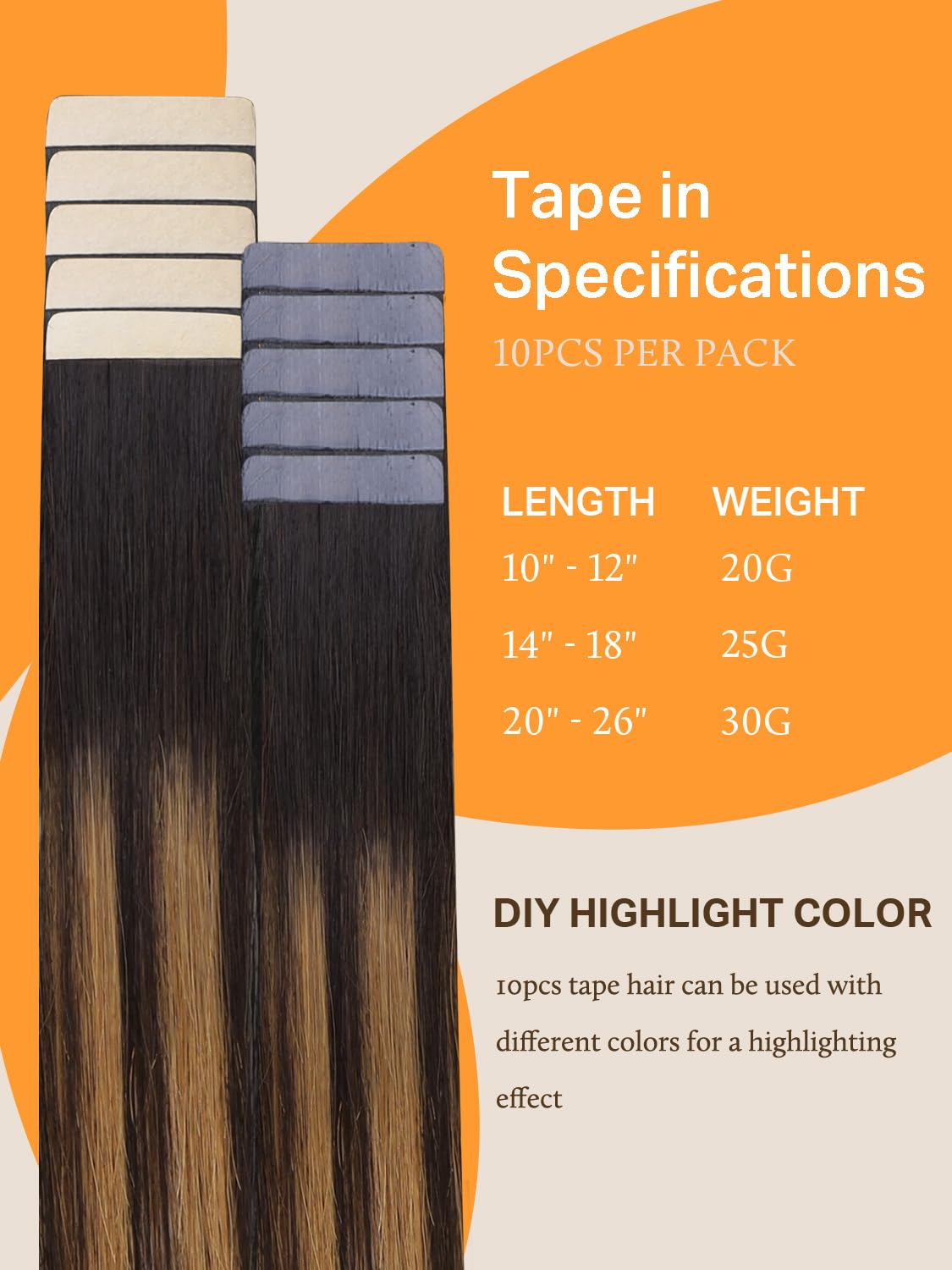 Détails des bandes adhésives des extensions de cheveux DOORES
