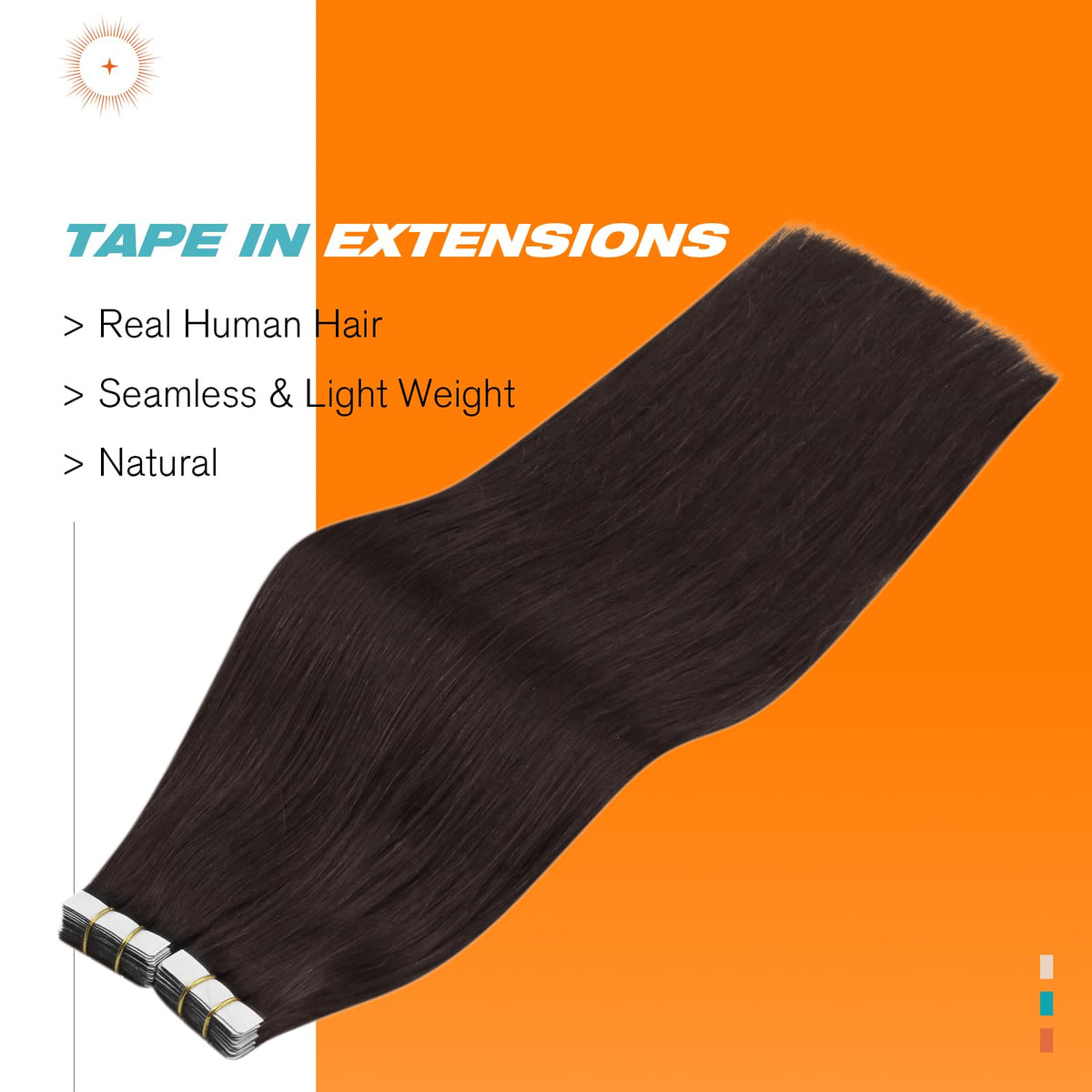 Détails des bandes adhésives des extensions Sunny Hair