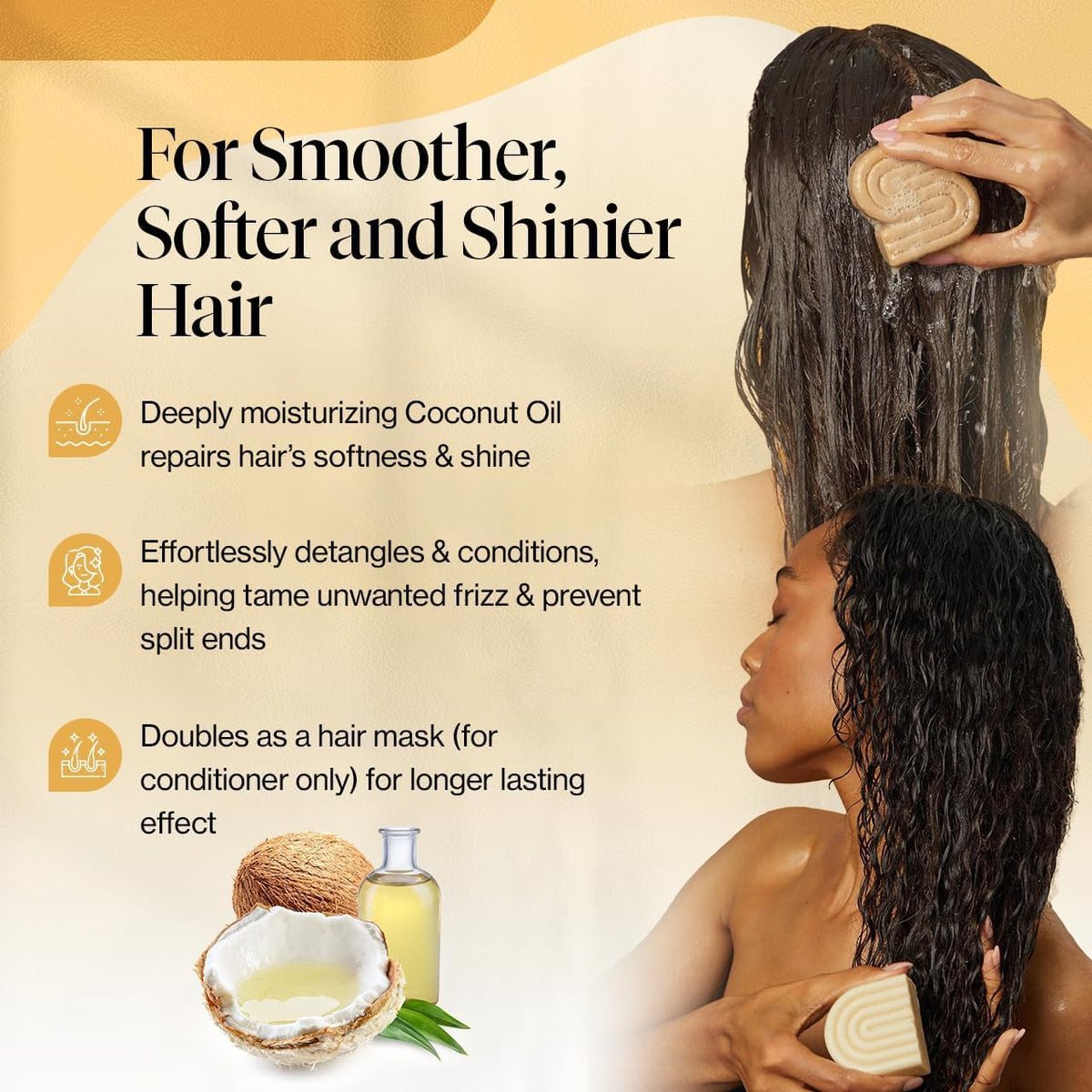 Détails des barres de shampooing et après-shampooing Kitsch à l'Huile de Coco