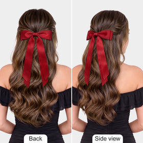 Détails des Bows à Cheveux Satin Rouge Aileam en satin de haute qualité