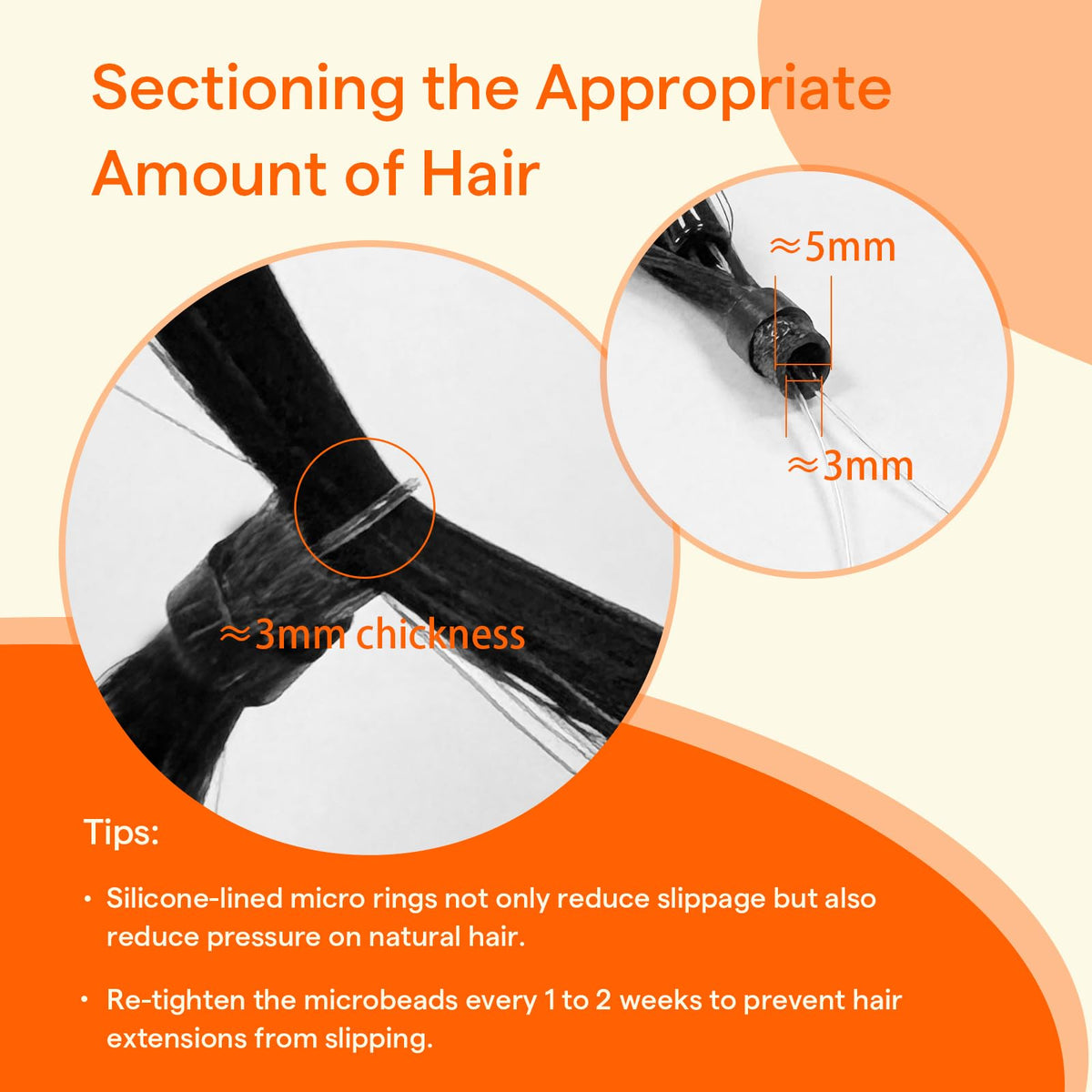 Détails des cheveux naturels des extensions Full Shine