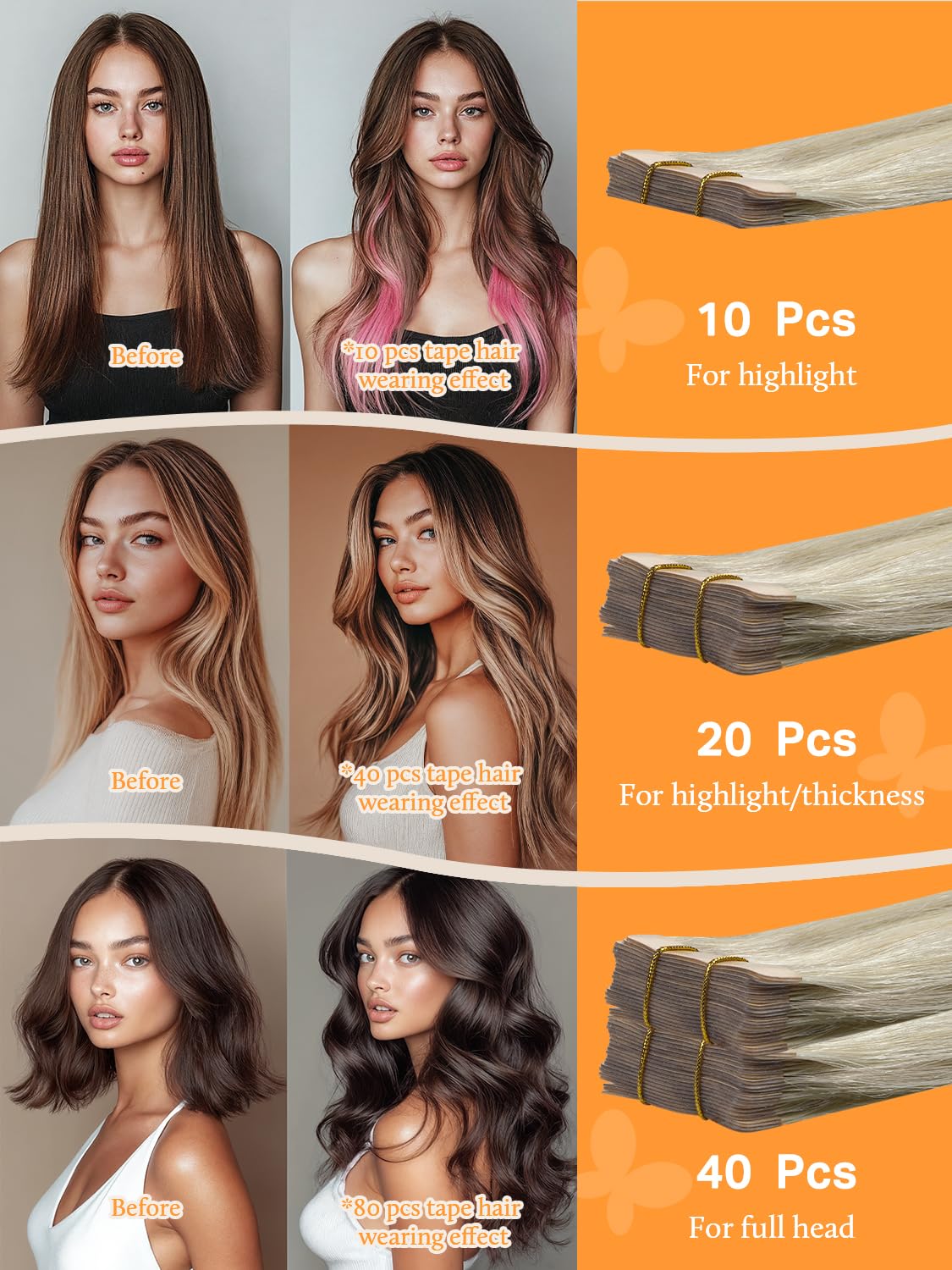 Détails des cheveux Remy des extensions DOORES, texture soyeuse