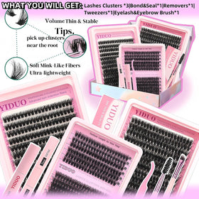 Détails des cils en clusters YIDUO 60D, 80D, 100D