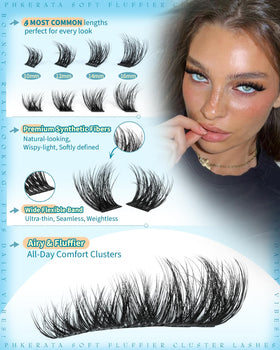 Détails des cils fluffy PHKERATA avec texture 3D