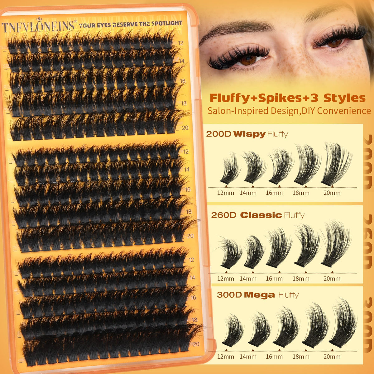 Détails des cils spiky du kit TNFVLONEINS