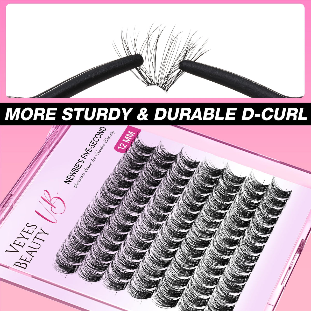 Détails des cils VEYESBEAUTY en grappes, bande large
