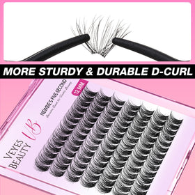 Détails des cils VEYESBEAUTY en grappes, bande large