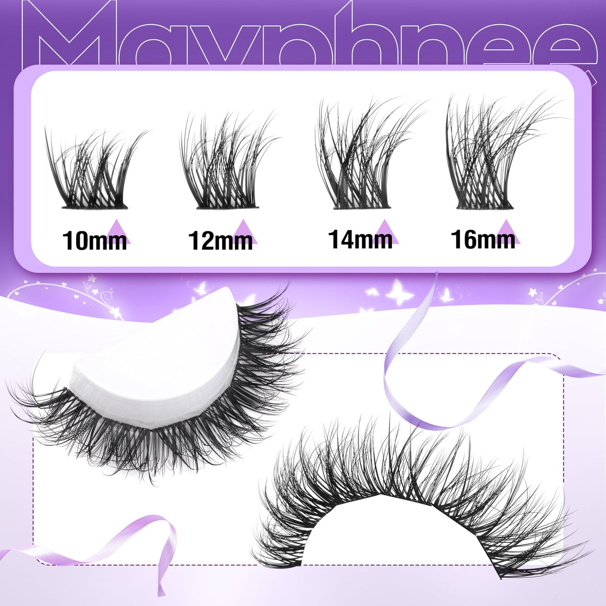 Détails des cils wispy Mavphnee en 10-16 mm