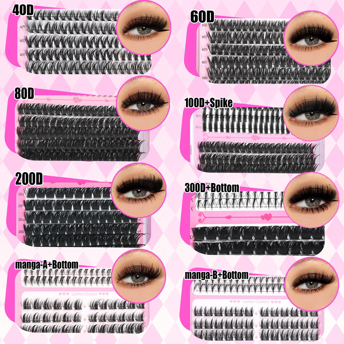 Détails des cils YIDUO avec colle et outils d'application