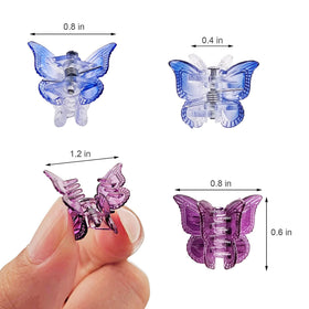 Détails des clips à cheveux papillon, 12 couleurs variées