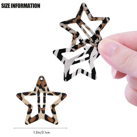 Détails des clips cheveux étoile SAOROPEB avec motif léopard