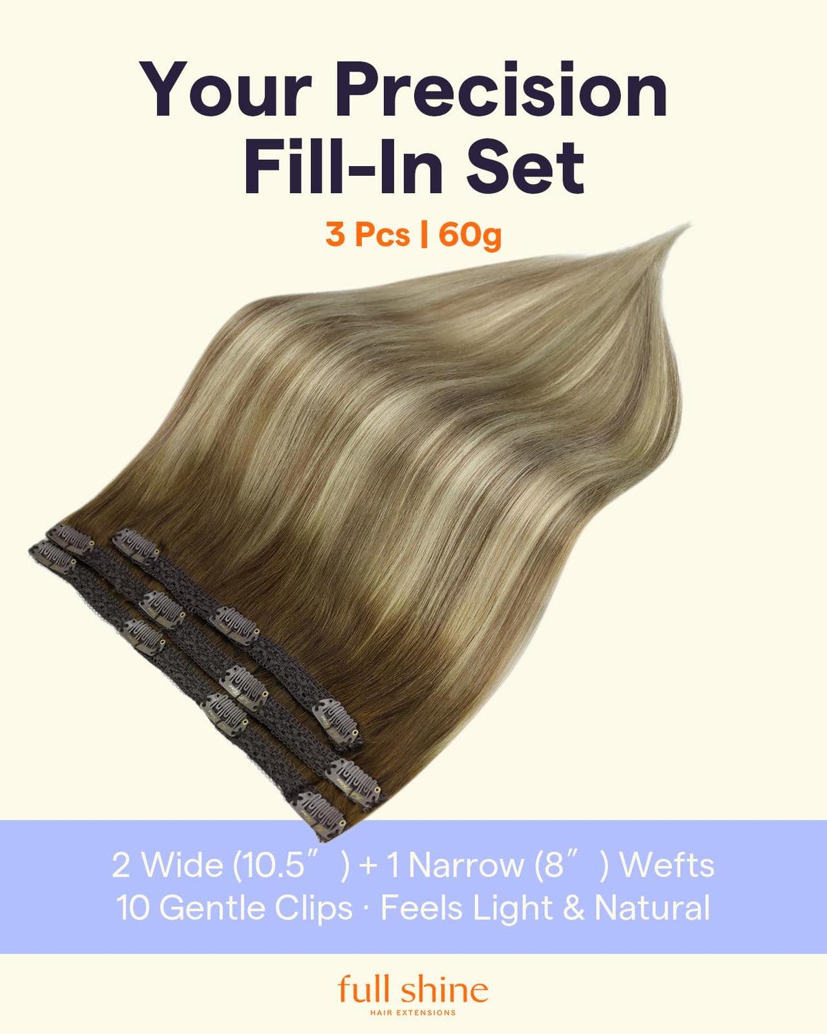 Détails des clips des extensions capillaires Full Shine