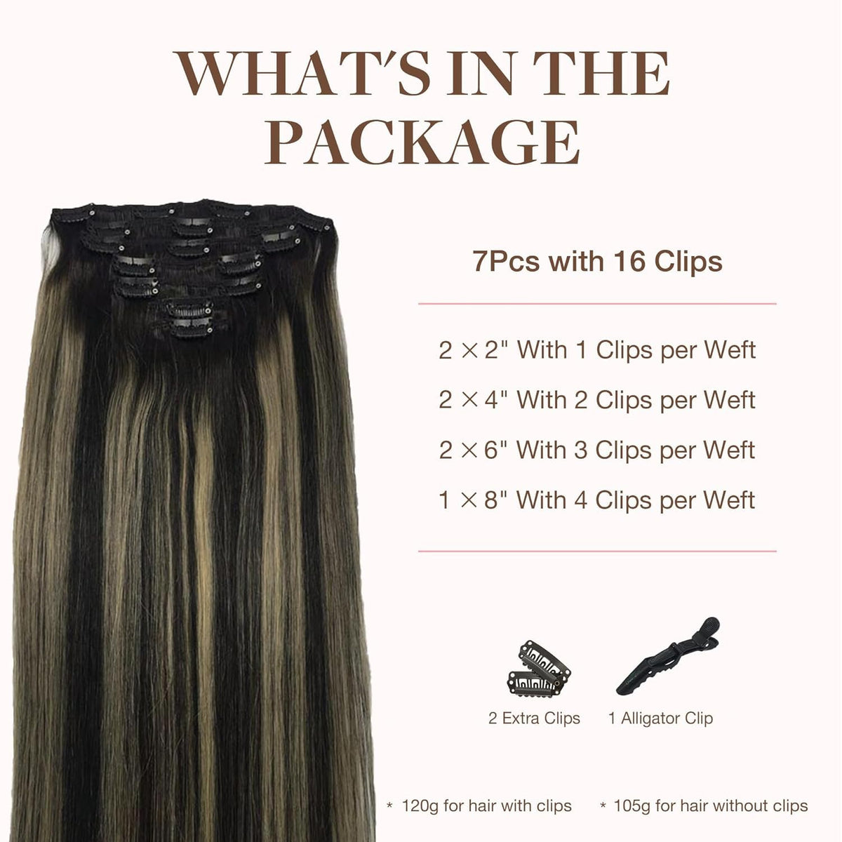 Détails des clips des extensions capillaires GOO GOO