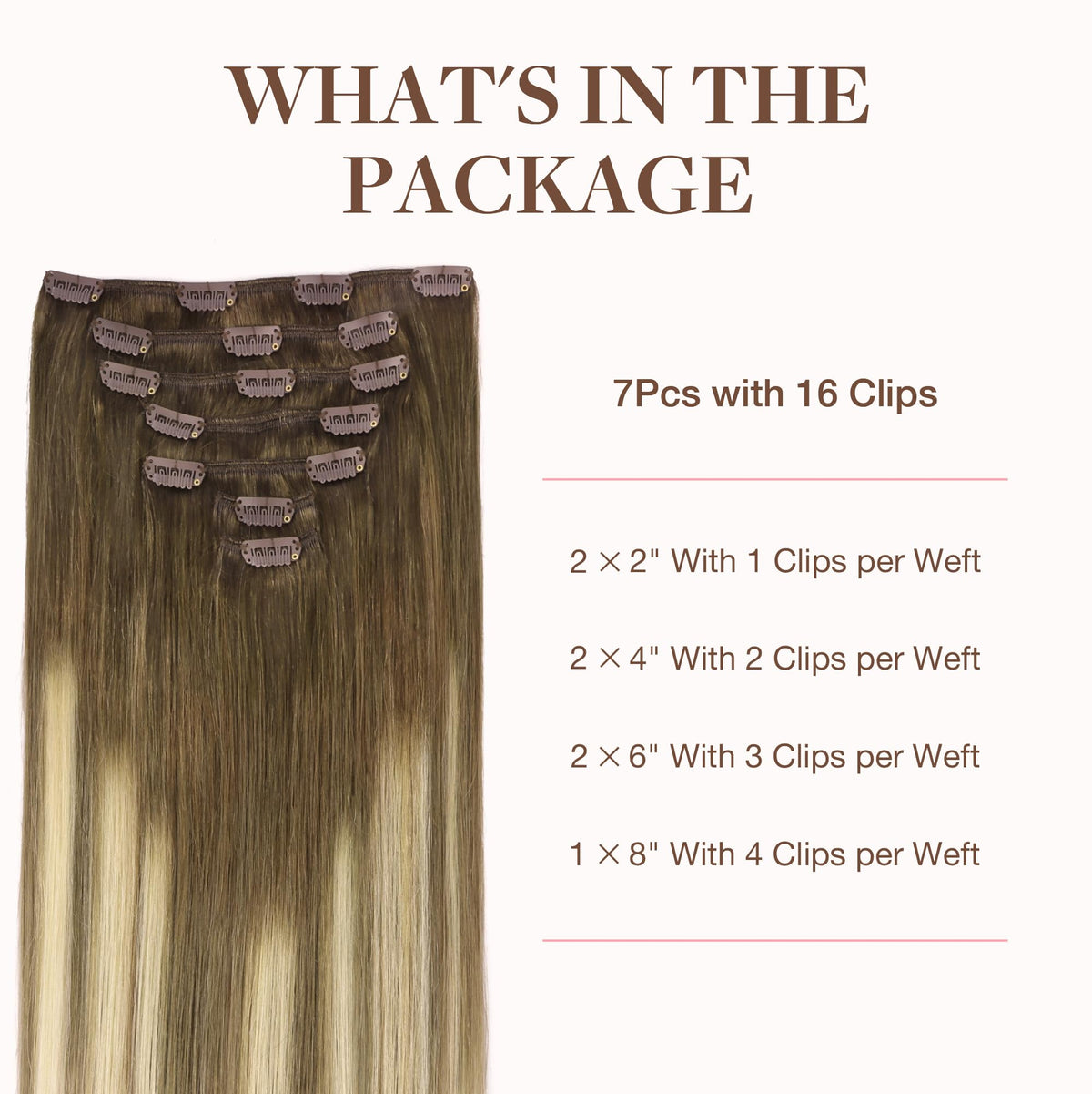 Détails des clips des extensions capillaires GOO GOO