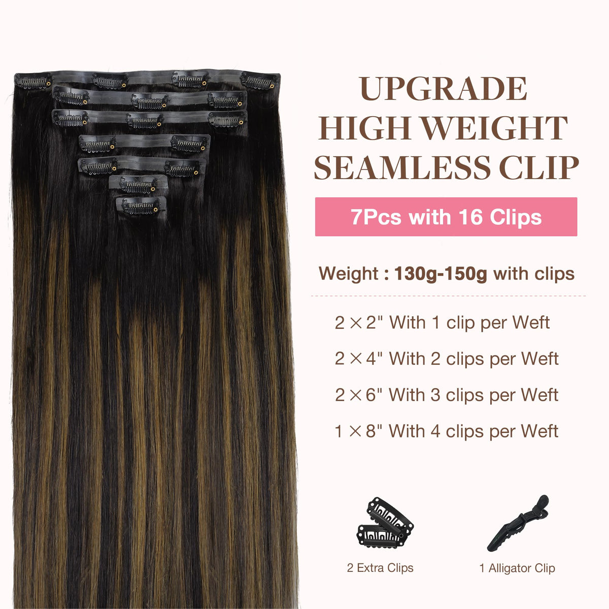 Détails des clips des extensions capillaires GOO GOO