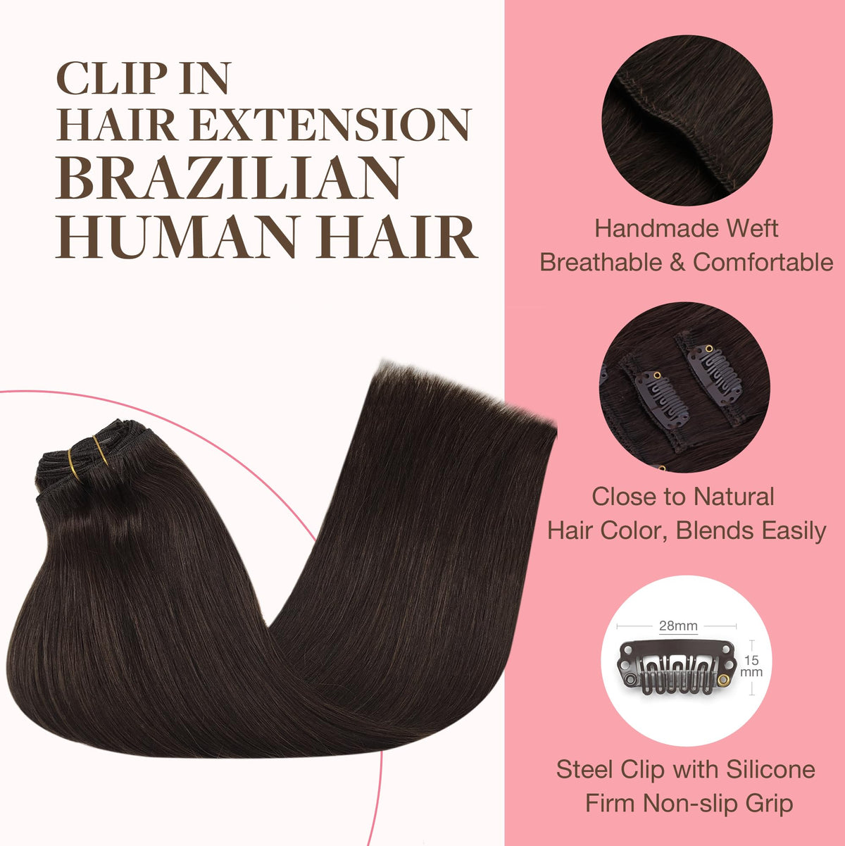 Détails des clips des extensions capillaires GOO GOO