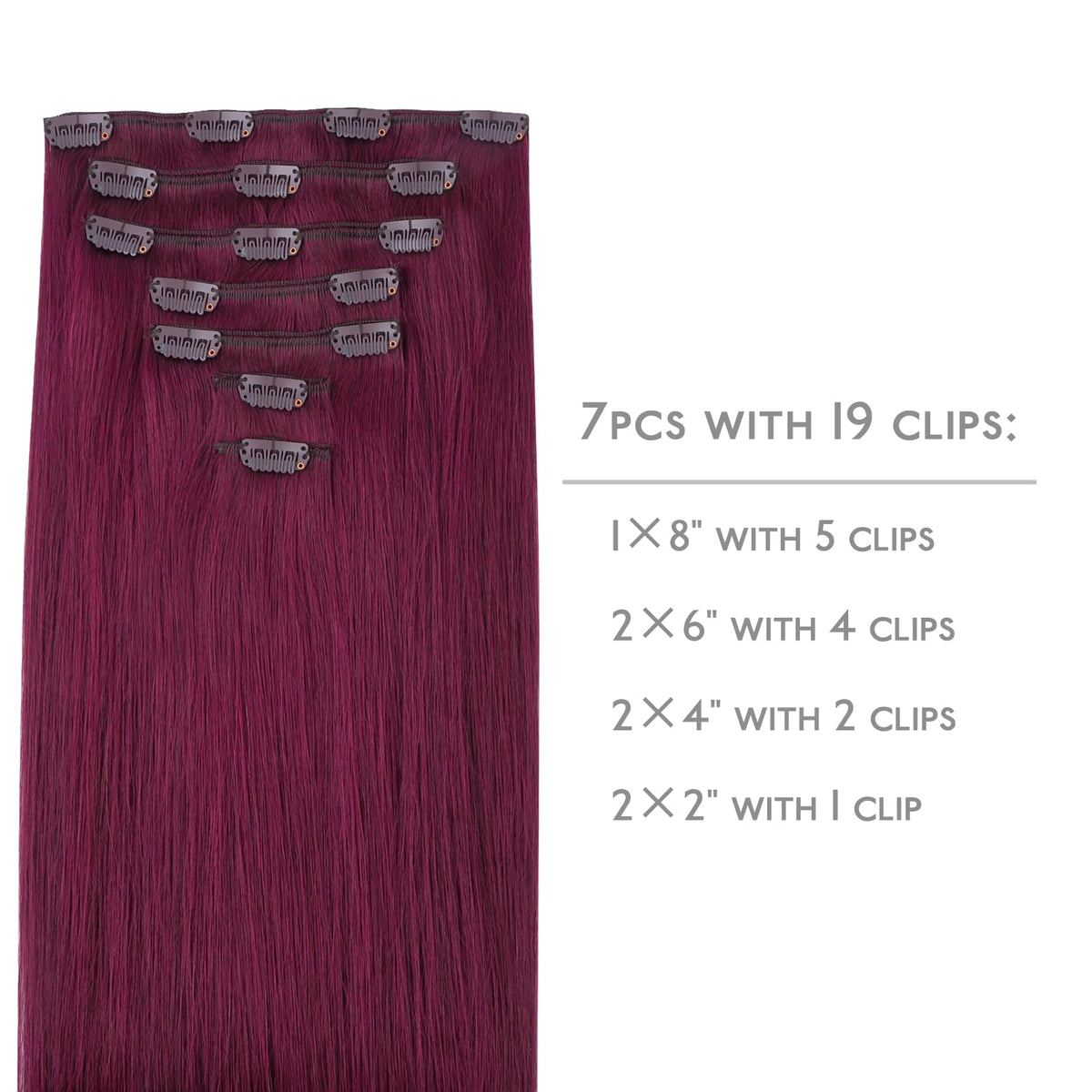 Détails des clips des extensions capillaires Wennalife