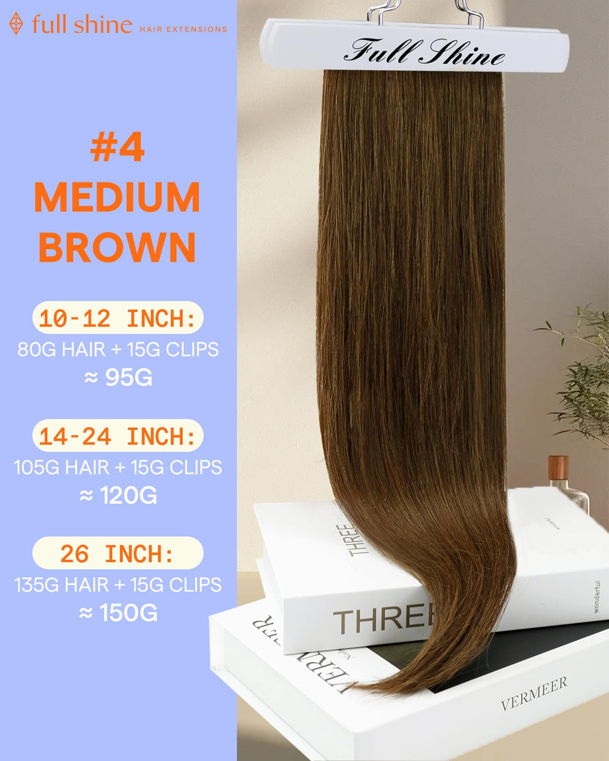Détails des clips des extensions cheveux Full Shine