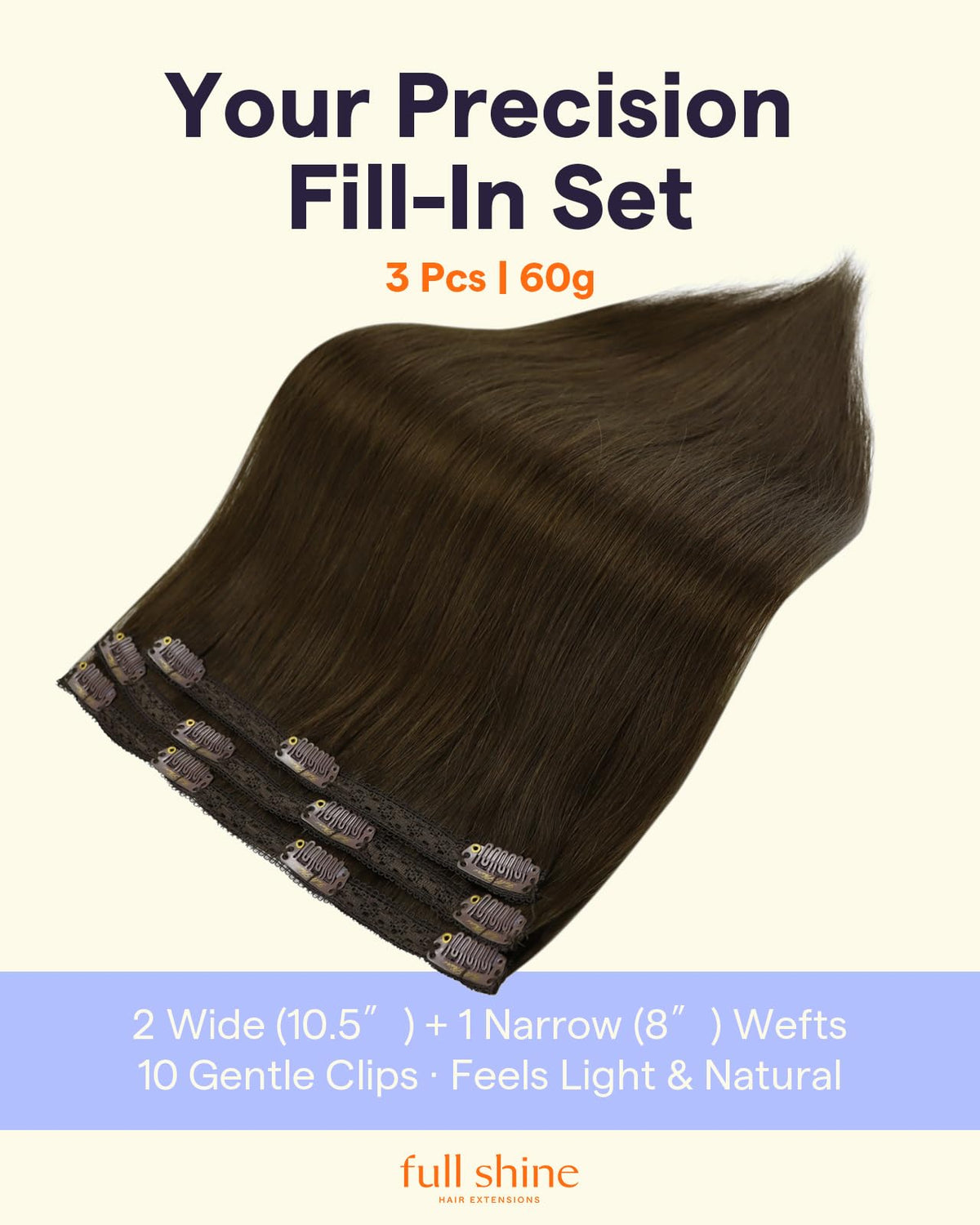 Détails des clips des extensions cheveux Full Shine