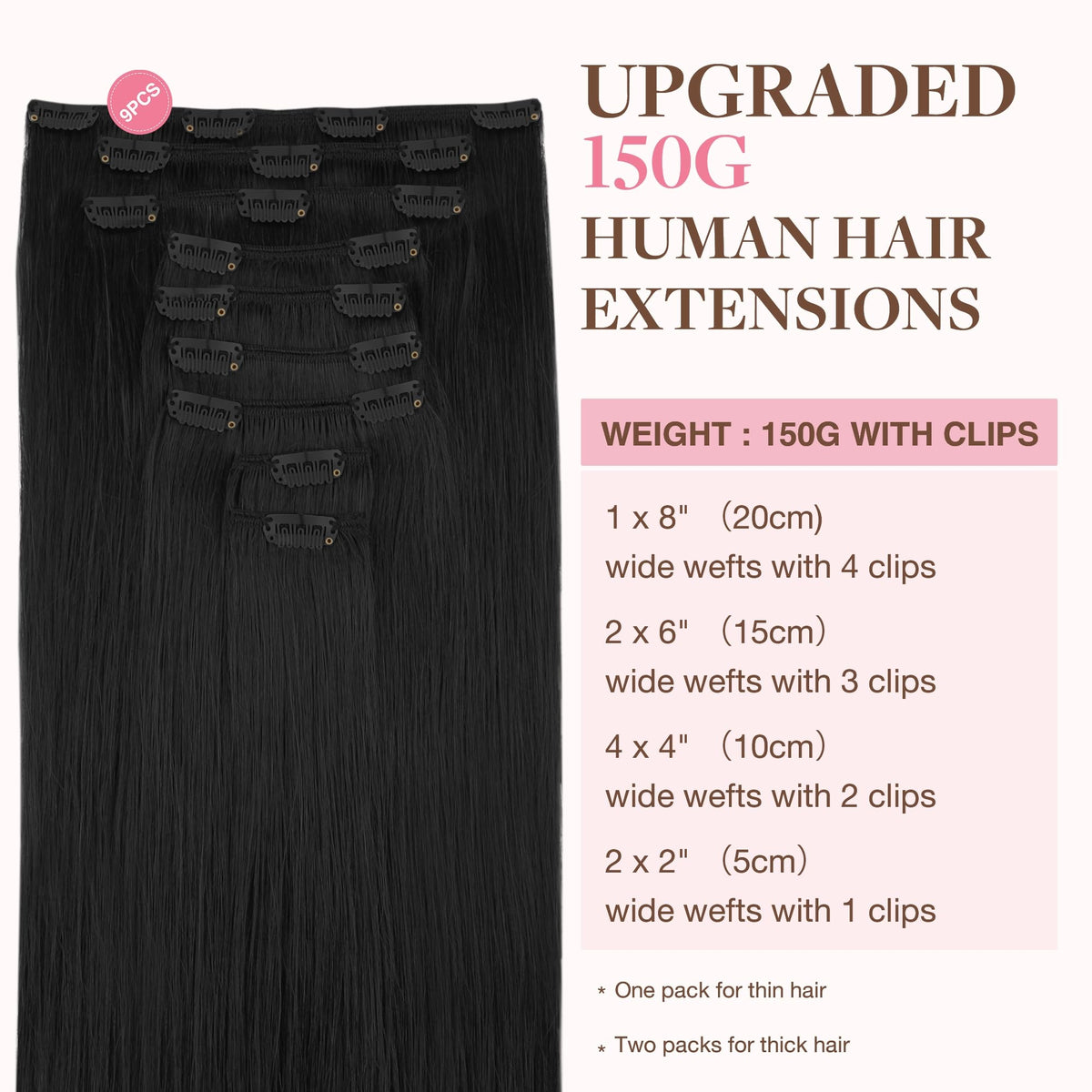 Détails des clips des extensions cheveux GOO GOO