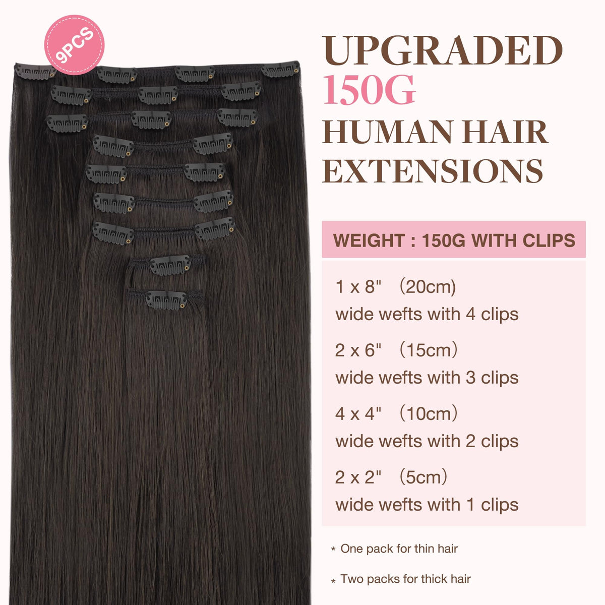 Détails des clips des extensions cheveux GOO GOO, design en silicone