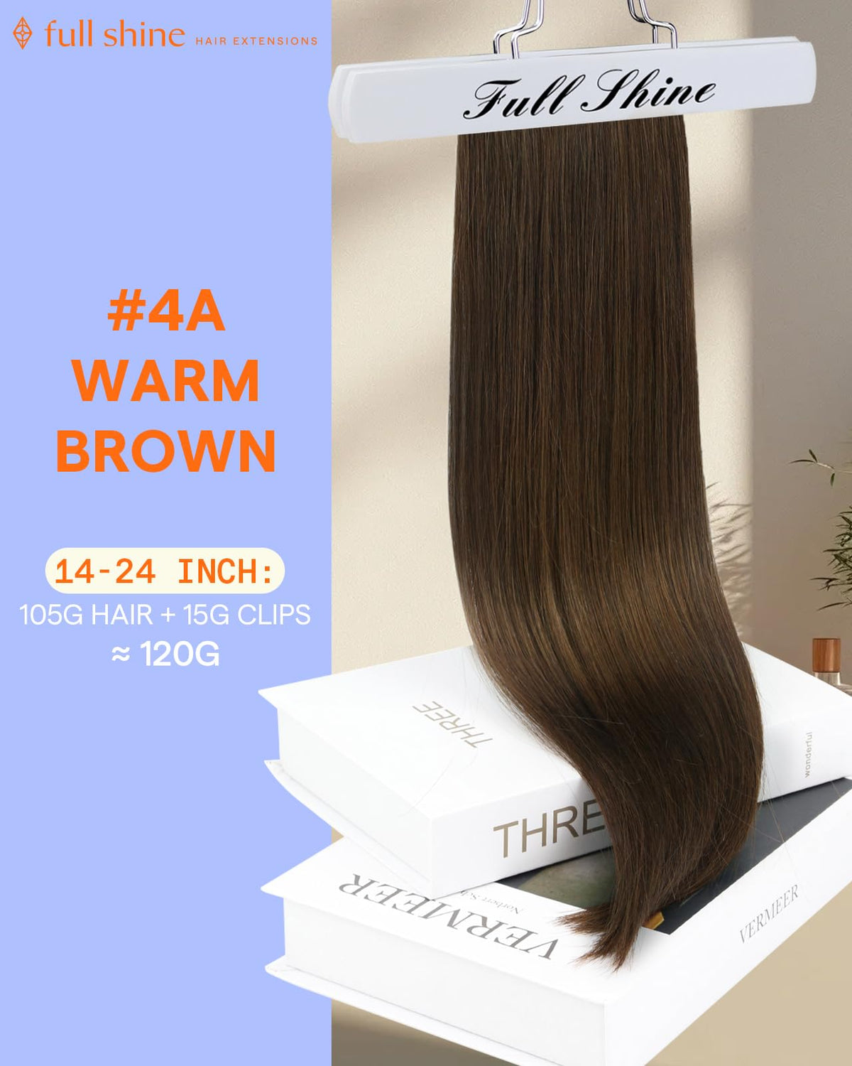 Détails des clips des extensions clip-in châtain clair Full Shine