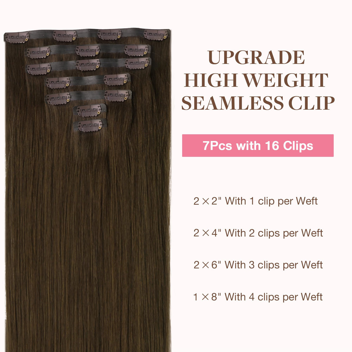 Détails des clips des extensions de cheveux GOO GOO