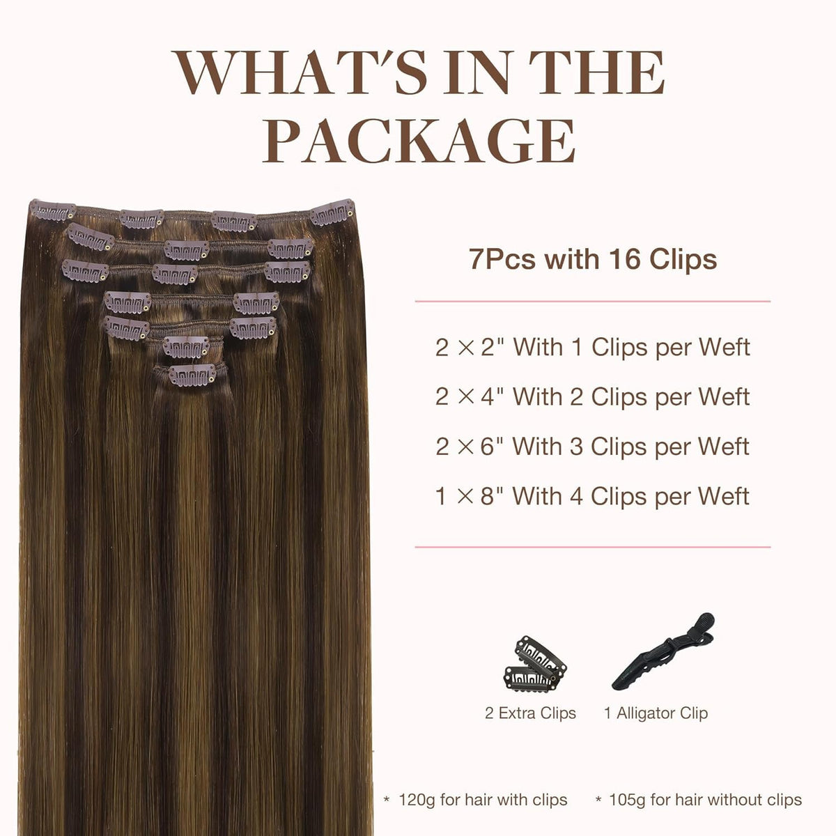 Détails des clips des extensions de cheveux GOO GOO
