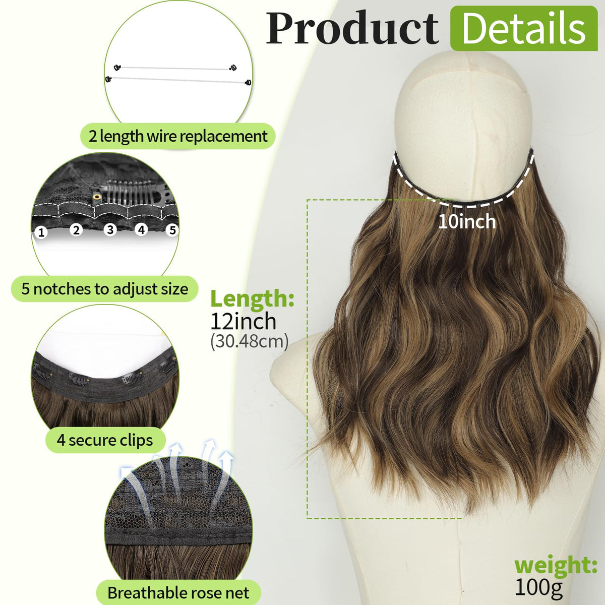 Détails des clips des extensions de cheveux KooKaStyle