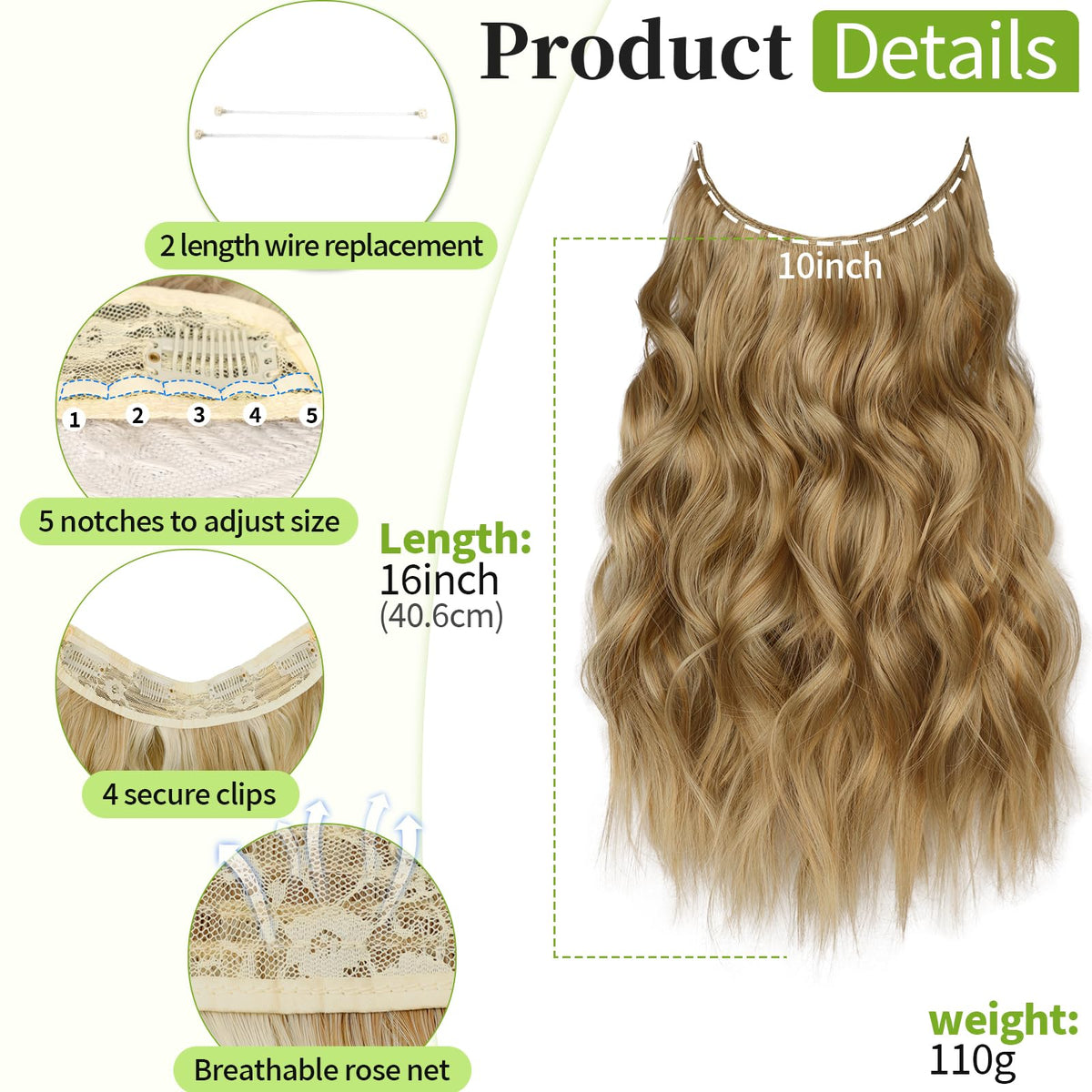 Détails des clips des extensions de cheveux KooKaStyle
